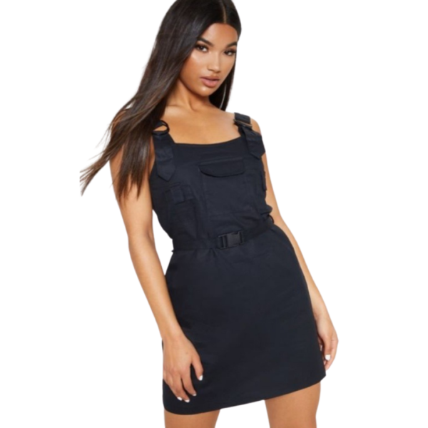 Brand New Prettylittlething Pocket Buckle Cargo Dress